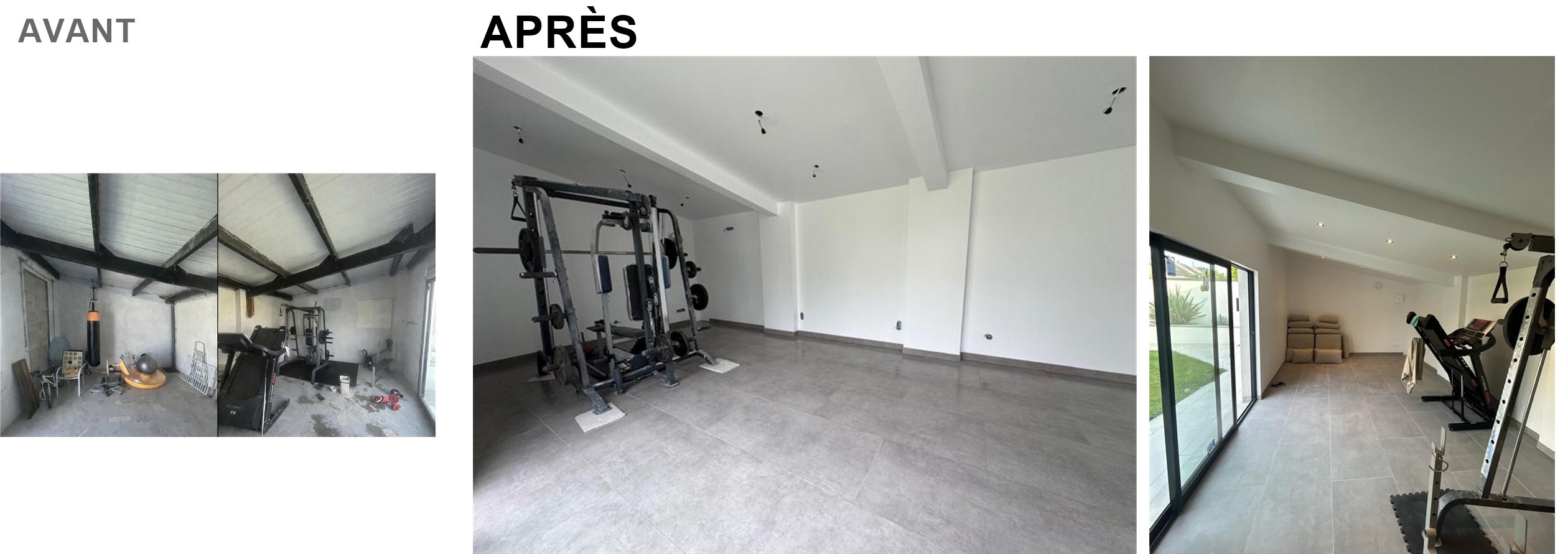 Avant et après : aménagement d'une pièce, carrelage et placo — UA Construction