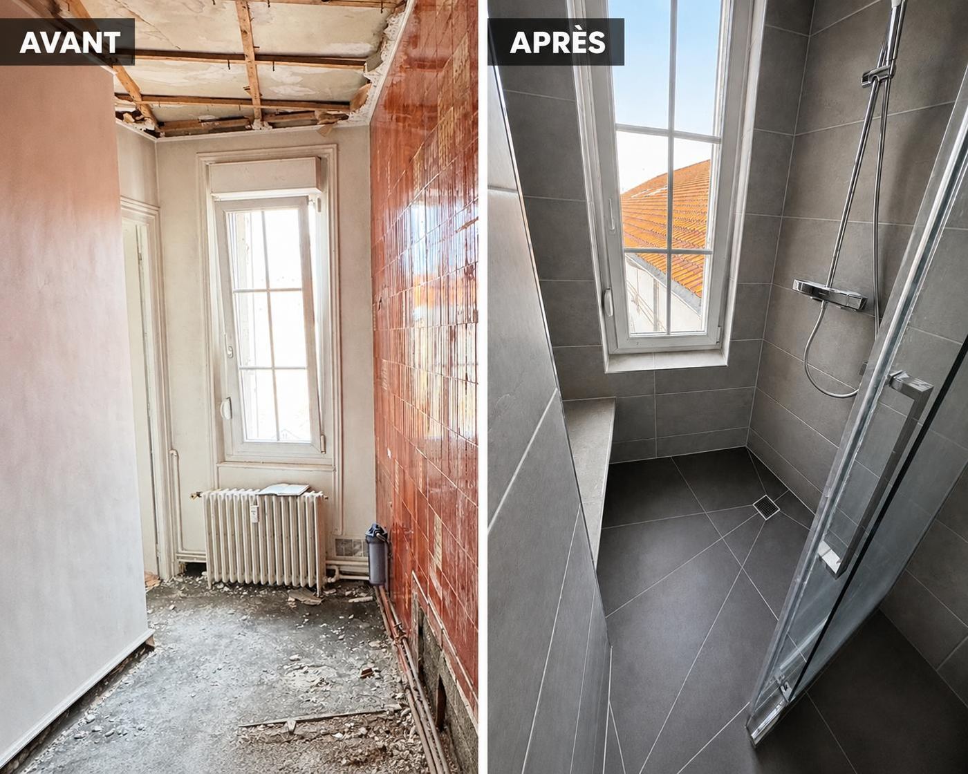 Création d'une douche — UA Construction