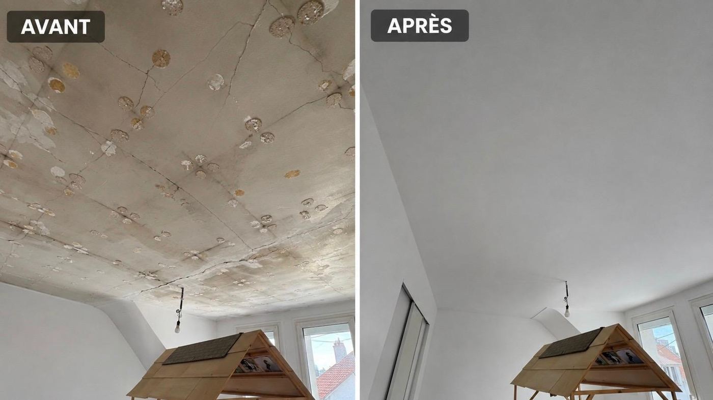 Rénovation plafond, ratissage — UA Construction